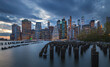 Lower Manhattan New York City Skyline view.