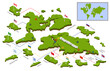 Isometric territory map illustration