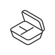 Food container, linear icon, isometric style. Line with editable stroke