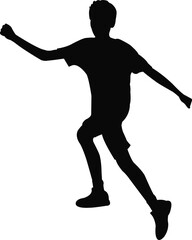 Poster - a boy jumping body silhouette vector