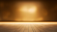 Golden Wall, Beautiful Lights, Elegant Minimalist Background For Product Display