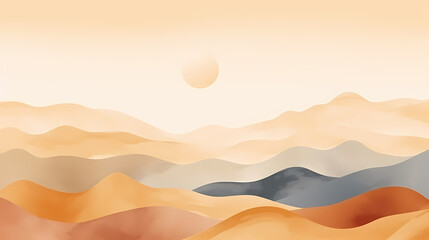 abstract hills, sunset, sunrise natural landscape background, abstract poster web page ppt backgroun
