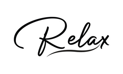 Wall Mural - Relax text handwritten brush calligraphy for banner