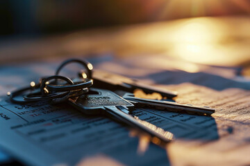 Poster - A bunch of keys sitting on top of a piece of paper. Suitable for various concepts and designs