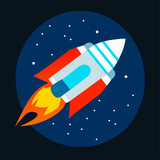 Fototapeta Pokój dzieciecy - rocket in space