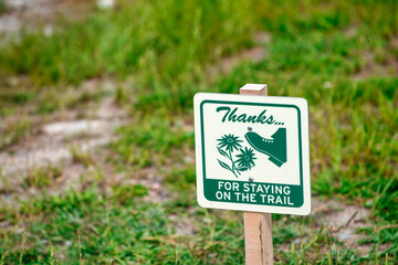 Sticker - Thanks for staying on the trail sign