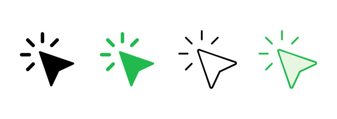 Click icon set. pointer arrow icon. cursor icon vector