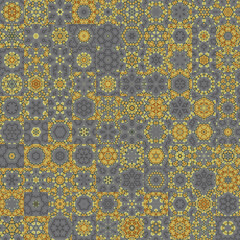 Poster - Pastel colored circular mandala shapes multi patterned and textured background.