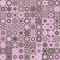 Poster - Floral geometric shapes vintage style seamless pattern background.