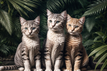 Three Cats Taking Selfie at The Jungle