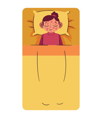 Wall Mural - kawasaki disease girl on bed