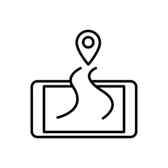 Poster - Mobile maps outline icons, navigation vector illustration ,simple transparent graphic element .Isolated on white background