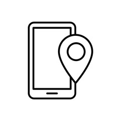 Poster - Mobile maps outline icons, navigation vector illustration ,simple transparent graphic element .Isolated on white background
