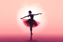 Silhouette Of A Ballerina For Logo Or Poster