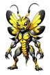 Queen bee mascot cartoon illustration on a transparent background