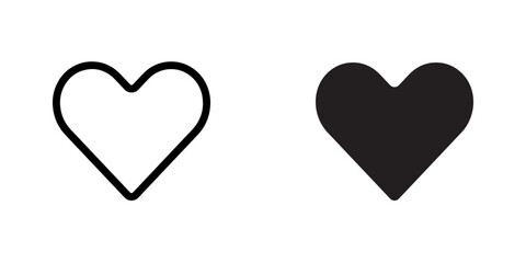 Poster - heart icon vector. love sign symbol vector. heart vector icon illustration isolated on white backgro