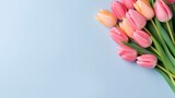 Fototapeta Tulipany - A beautiful array of colorful tulips: perfect for mother's day or valentine's day concepts