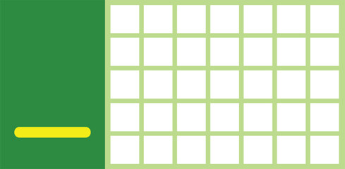 Poster - Illustration of a green background with a grid of squares and rectangles. Collection icon set template with white empty grid format