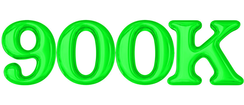 900K Follower Green 3d Number 