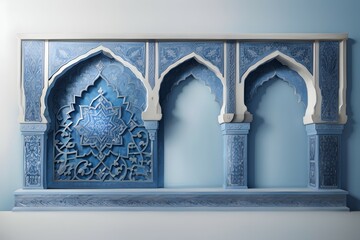 Wall Mural - blue wall with islamic ornament