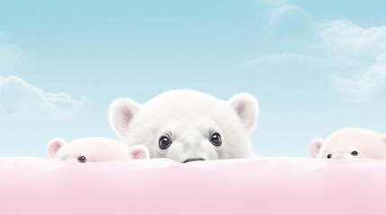 Poster - polar bear cub HD 8K wallpaper Stock Photographic Image 