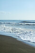 Blue ocean waves on the beach. Natural seascape photograph. 