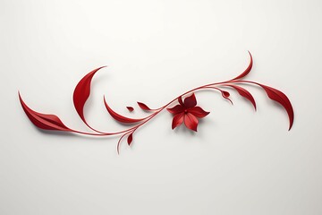 Wall Mural - red abstract ornament on white background