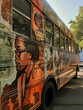 A Mobile Library Bus Adorned With Images Of Black Authors And Historical Figures Bringing Literature And Knowledge To Under-Served Communities