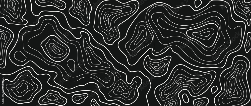 Topographic map pattern background vector. Abstract mountain terrain ...