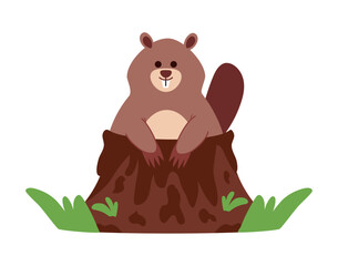 Sticker - groundhog on tree