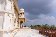 Architecture View Of Jaswant Thada Cenotaph Made With White Marble In Jodhpur Built In 1899.