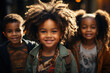 Portrait of a group of little multinational children in a kindergarten
