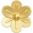 3d render of  chinese golden flower icon.