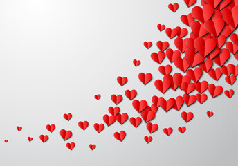 Poster - Paper hearts background for Valentine's Day greeting card design.