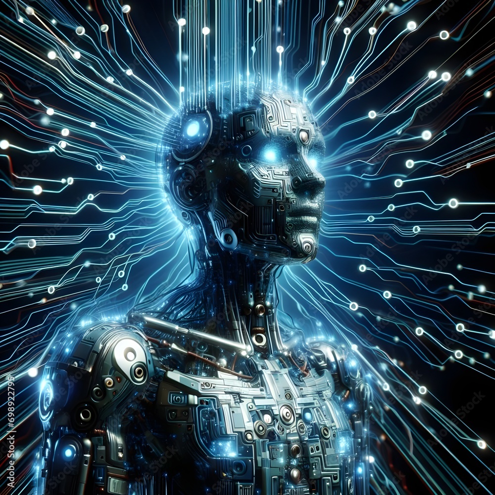 Digital matrix artificial intelligence robot android with expanding ...