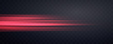 Speed Rays, Velocity Light Neon Flow, Zoom In Motion Effect, Red Glow Speed Lines, Colorful Light Trails, Stripes. Abstract Background, Vector Illustration.