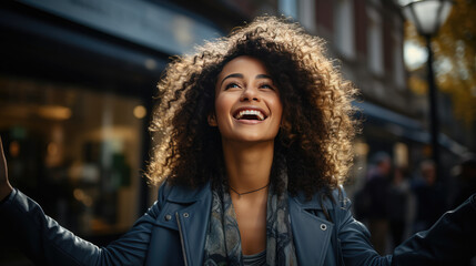 Wall Mural - Woman with curly hair 