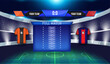 Football championship broadcast background. lower third and scoreboard with statistics