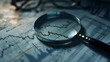 © CozyDigital - Detailed analysis of the financial market under zoom. Concept of detailed analysis of stock market movement based on data documents on the table
