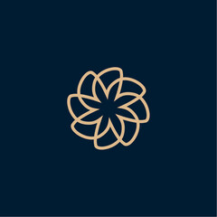 Luxurious Nature floral leaf ornament logo icon design template. Gold, elegant, beauty, spa, yoga, cosmetic product, modern vector illustration