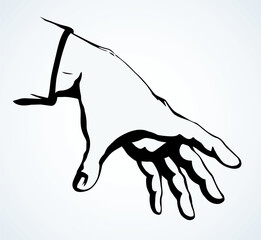 Wall Mural - A hand is extended to take. Vector drawing