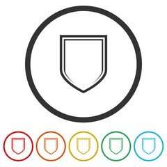 Canvas Print - Shield icon. Set icons in color circle buttons