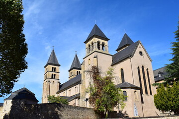 Wall Mural - bis church above the small town Echternach, Luxembourg