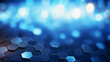 Blue hexagonal background, bokeh, honeycomb, blurred hex background, light with hexagonal shapes, blurry light, blurry background colorful, night lights, city lights, haze, depth of field, 