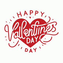 Valentines Day Background With Heart Pattern And Typography Of Happy Valentines Day Text