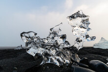 Iceland,Austurland,Close-up Of Ice Crystal On Jokulsarlon Lagoon