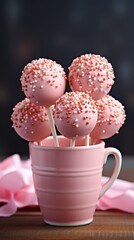 Canvas Print - Valentine's day pink cake pops