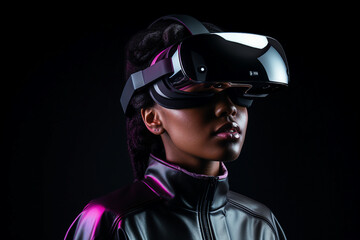 Poster - AI generated image of woman in surreal fantasy world made with generative AI