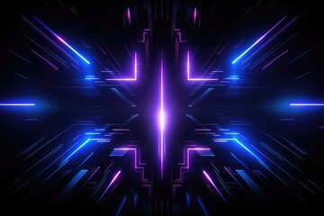 Poster - Abstract technology background with glowing lines. Vector illustration. Eps 10, AI Generated