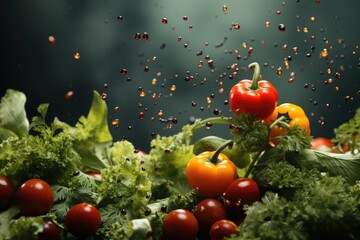 Wall Mural - Colorful background with fresh healthy vegetables